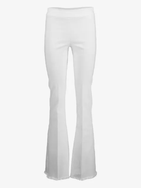 Avenue Montaigne Bellini frayed-hem flared trousers