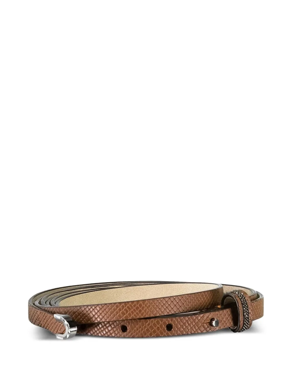 Brunello Cucinelli Monili-detail Leather Belt In Brown