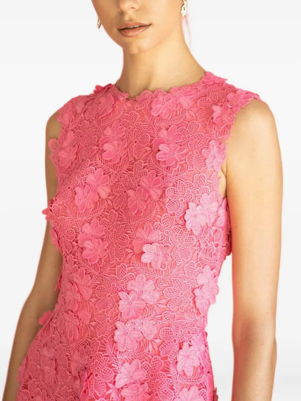 Monique Lhuillier floral-lace Dress | Pink | FARFETCH IE