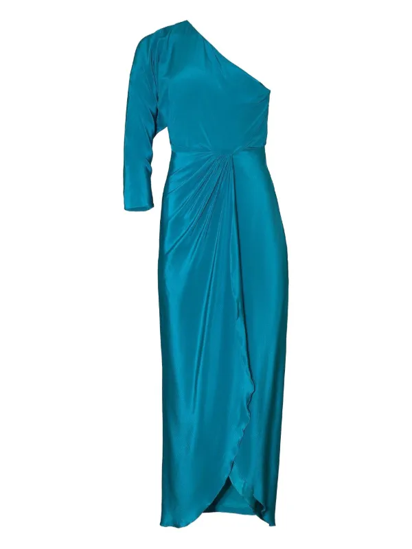 Andres Otalora One-shoulder Draped Dress in Blue