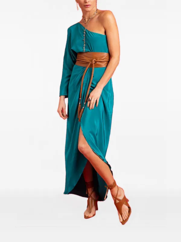 Andres Otalora One-shoulder Draped Dress - Blue Andres Otalora One-shoulder Draped Dress - Blue