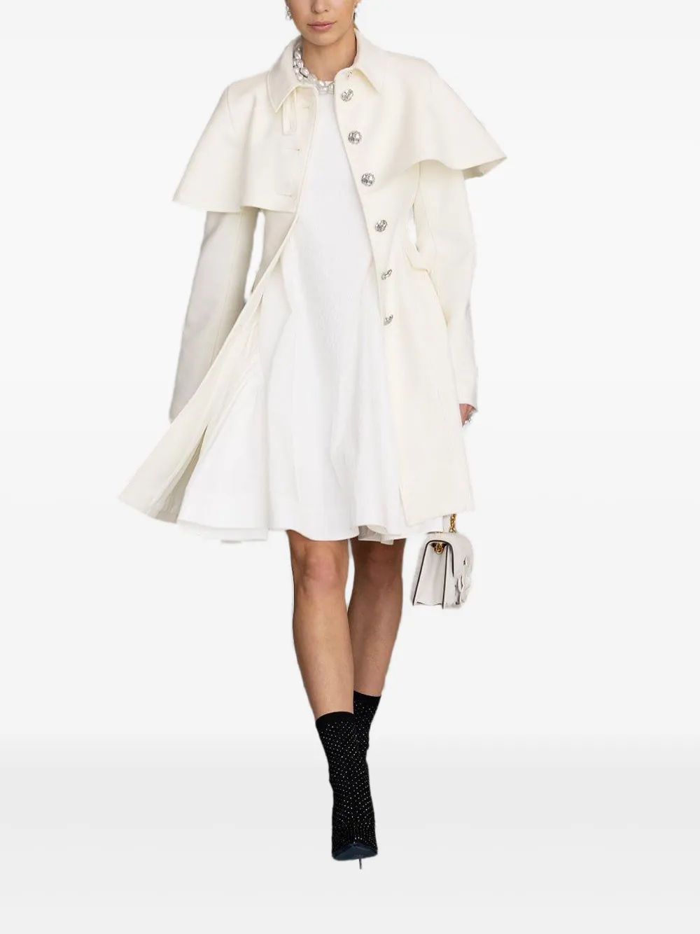 Adeam Cape-design Coat In Nude