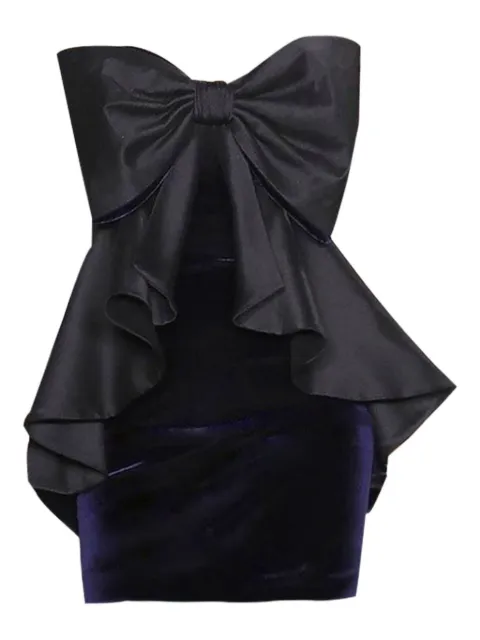 Badgley Mischka bow-detail peplum mini dress