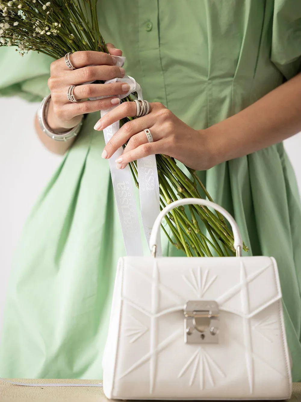Mark Cross Madeline Quilted Tote Bag In White