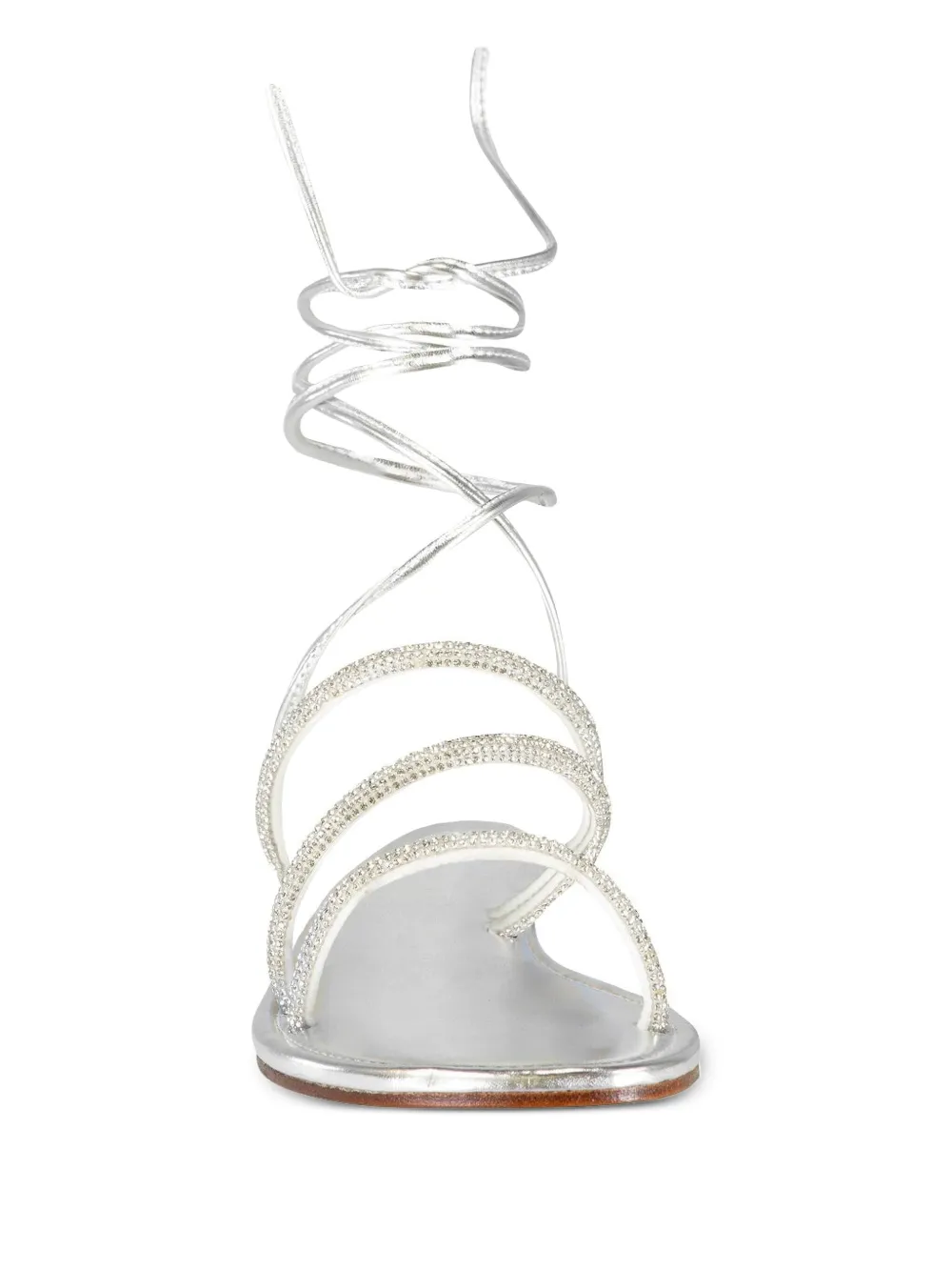  Mystique Crystal-embellished Lace-up Sandals - Silver 