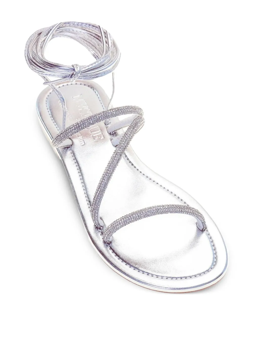  Mystique Crystal-embellished Lace-up Sandals - Silver 