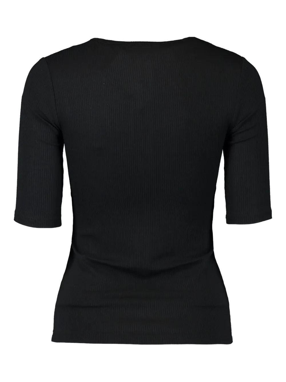 Vince rib henley top Zwart