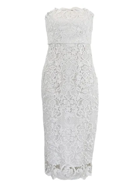 Badgley Mischka vestido strapless de encaje