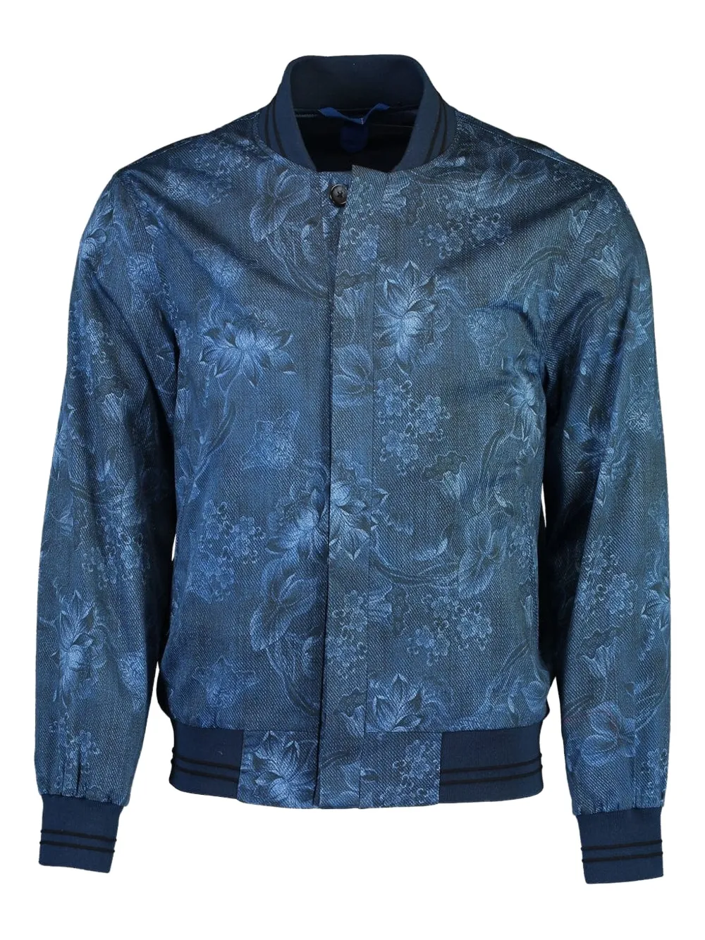 JUNE 79 Pierre floral-print bomber jacket | Blue | Image 1