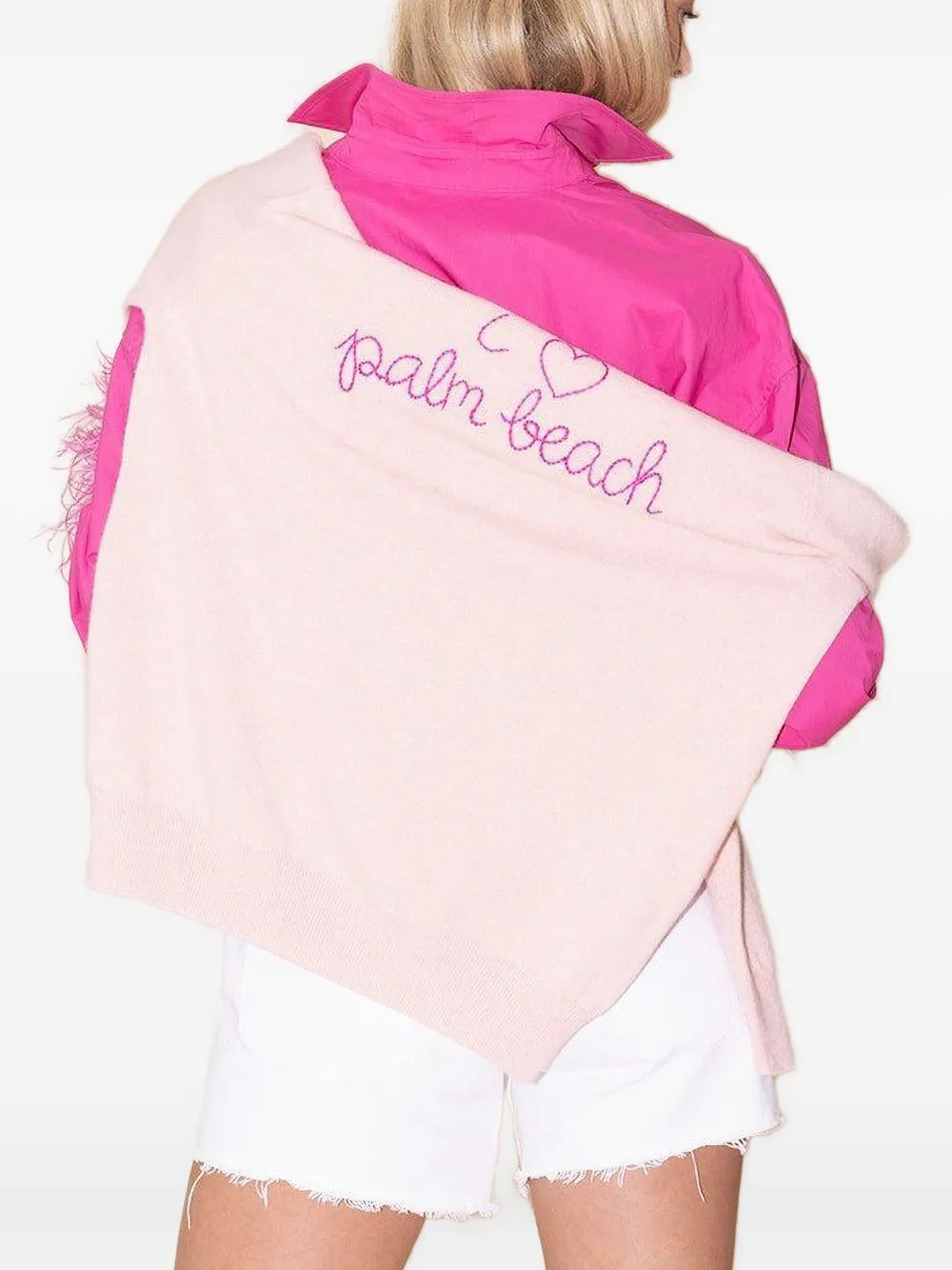 Lingua Franca I Love Palm Beach Sweater In Pink