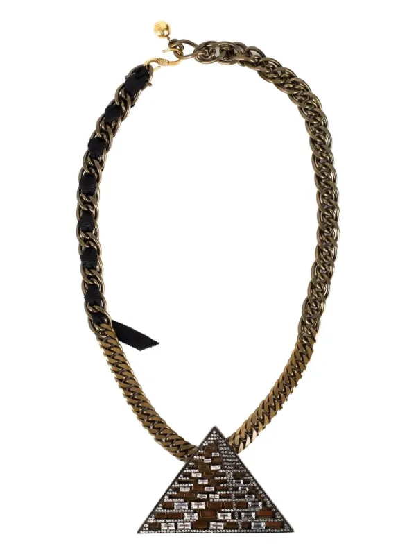 Lanvin Luxor Pyramid Necklace in Brown