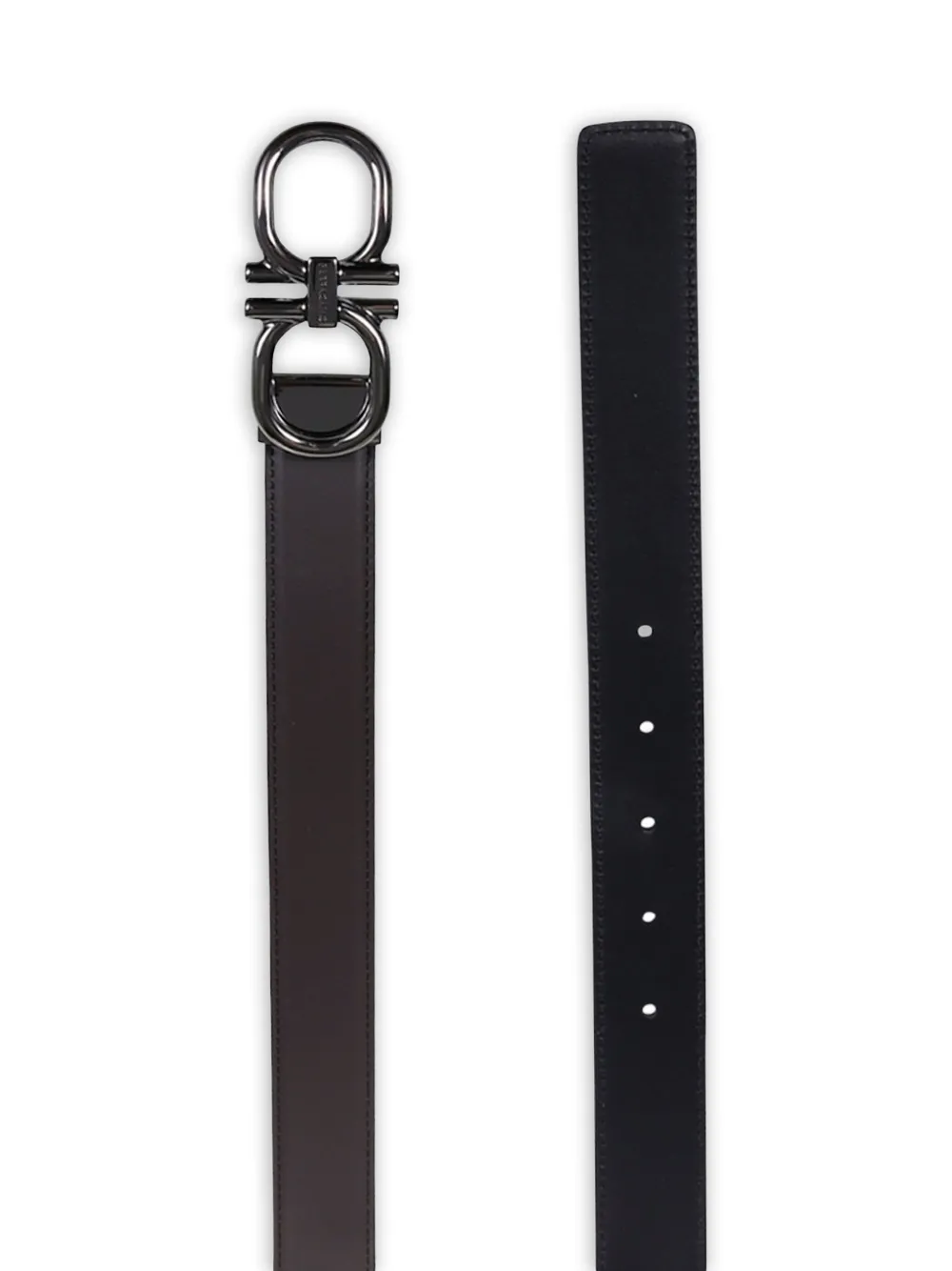 Ferragamo gancini-buckle leather belt - Zwart