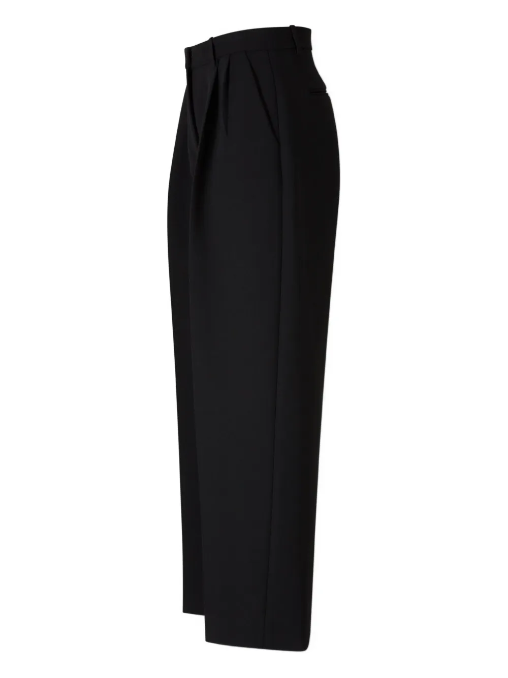 Khaite Pleated High-waisted Trousers In Black