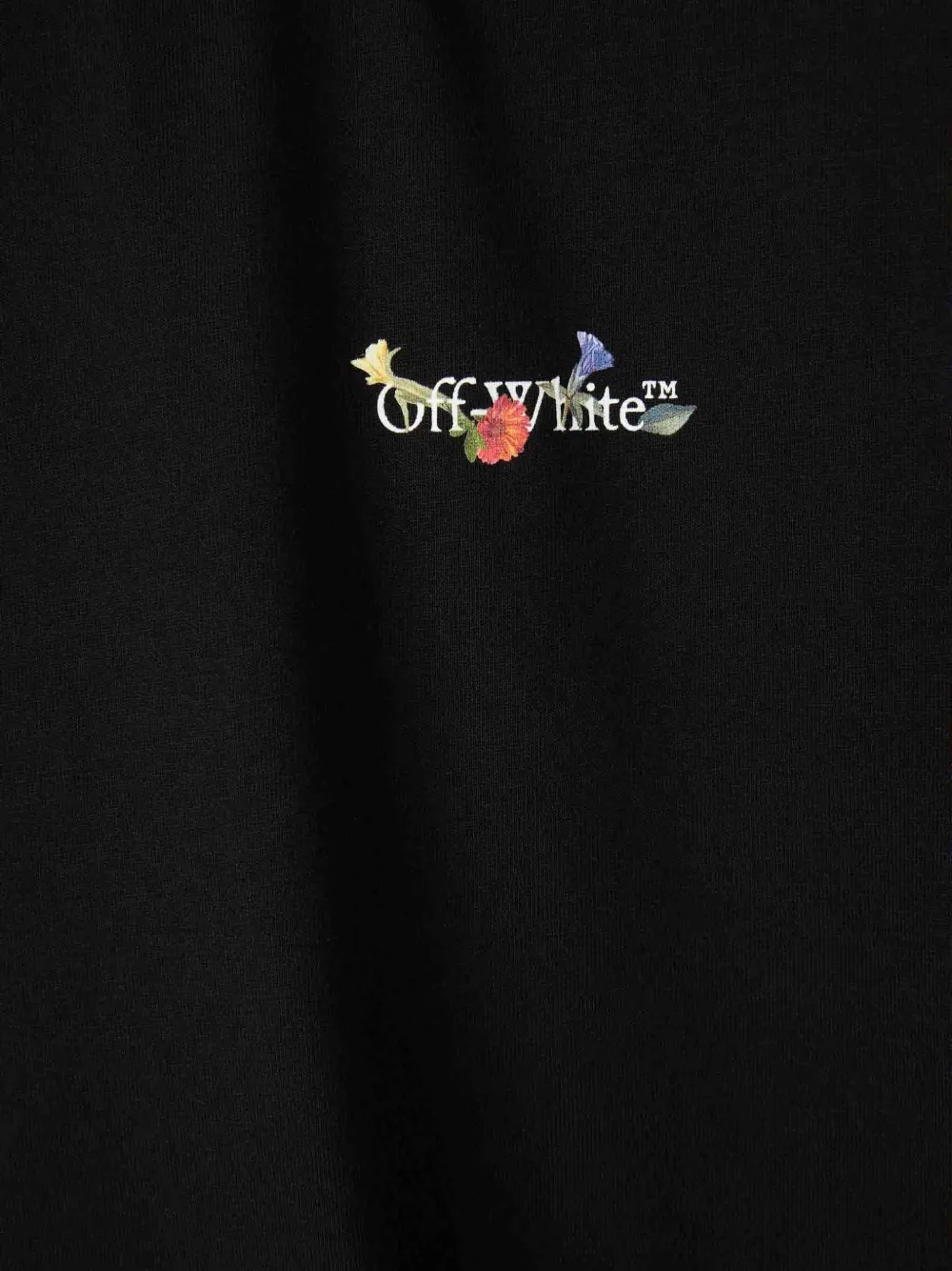 Off-white Floral Logo T-shirt In Black