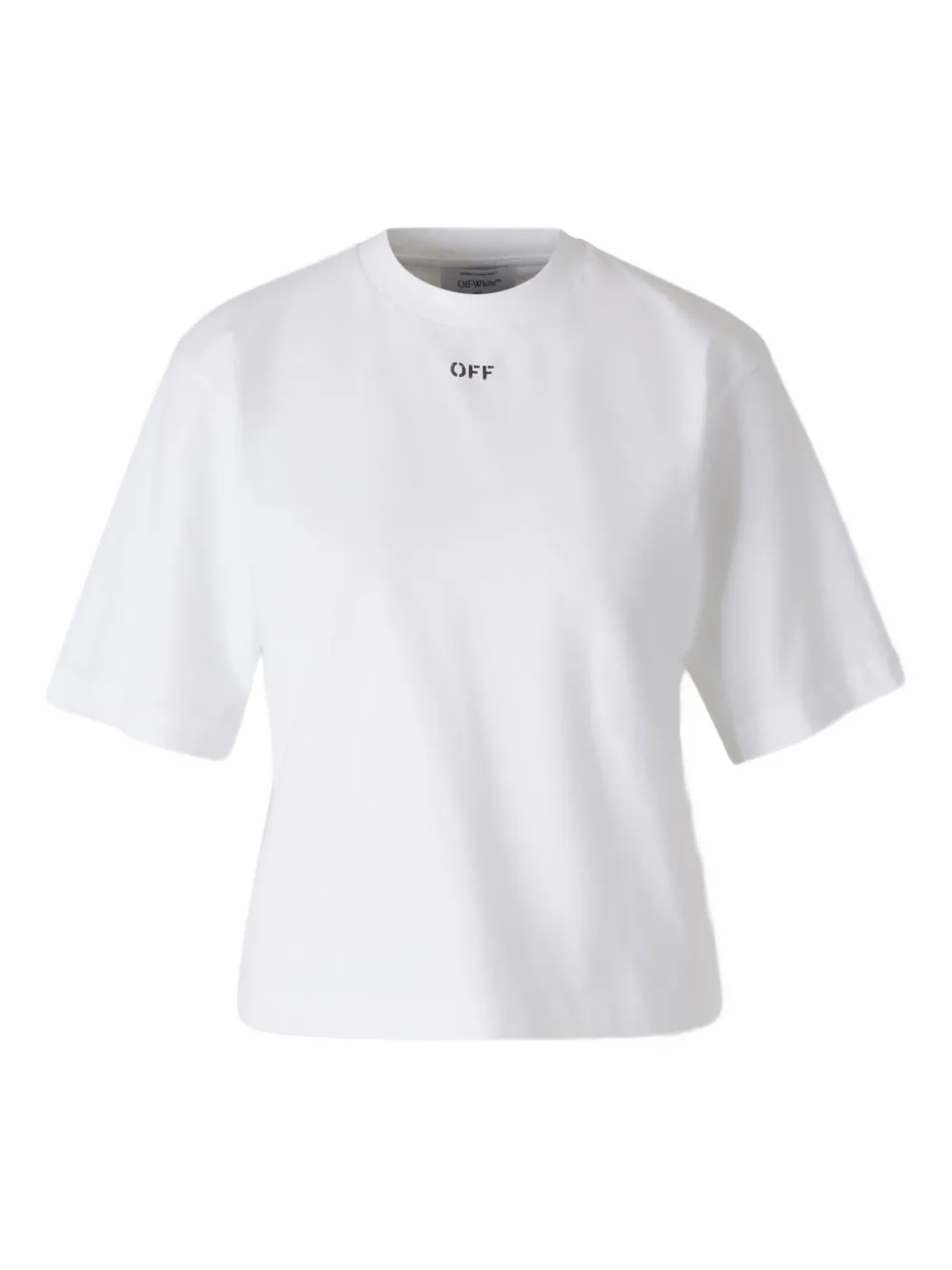 Off-White logo floral cotton T-shirt - ホワイト Off-White logo floral cotton T-shirt - ホワイト