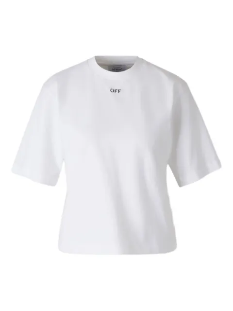 Off-White playera con estampado floral y logo