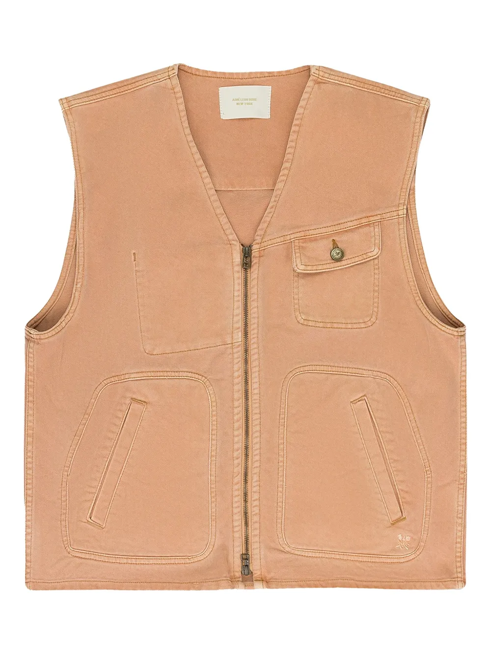 Aimé Leon Dore zip-up denim vest | Pink | Image 1