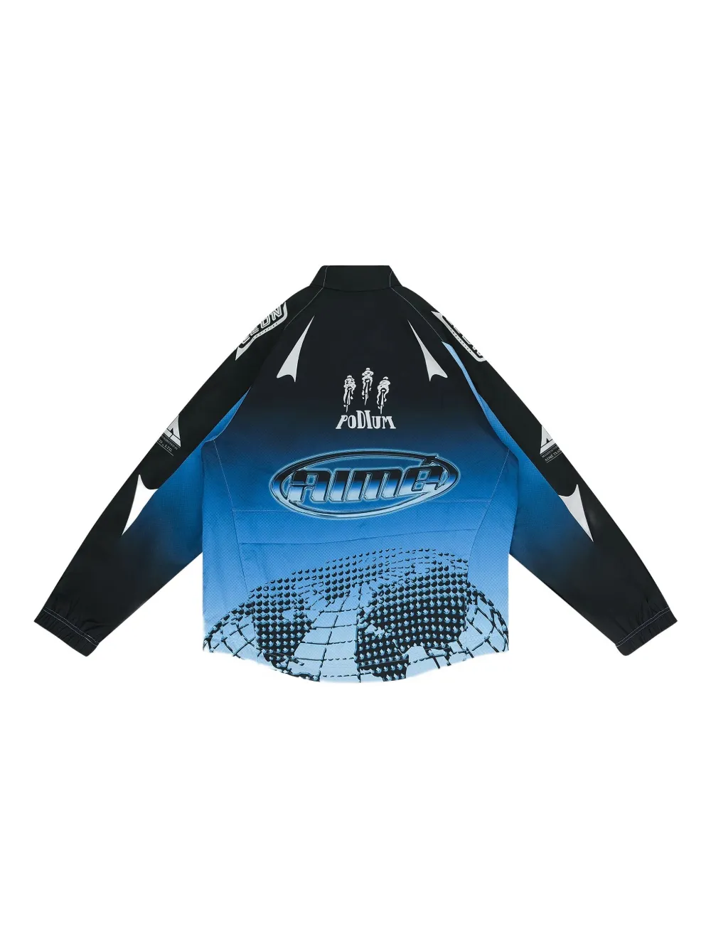 Aimé Leon Dore Podium Work Graphic Bomber Jacket In Black