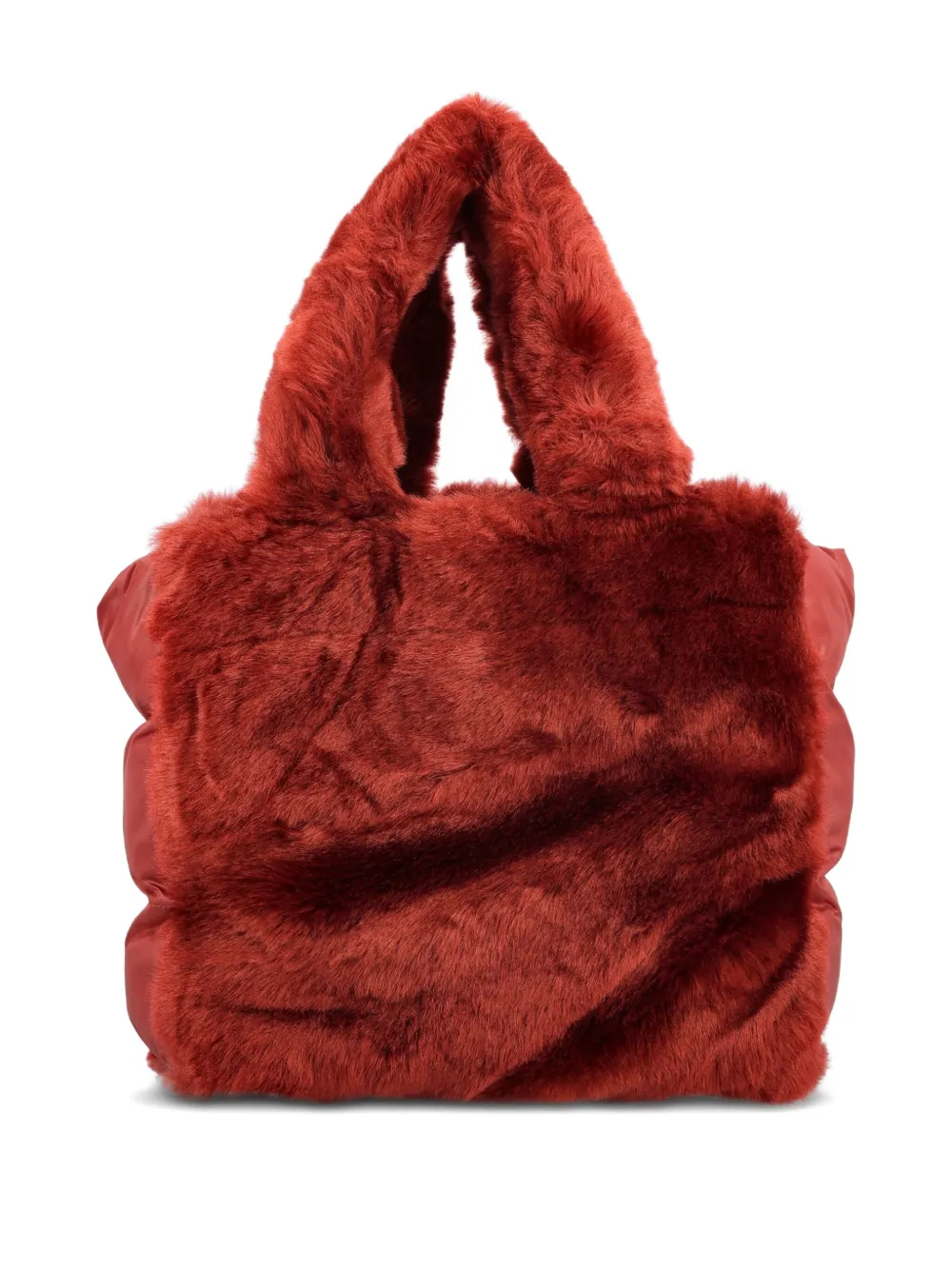 Herno faux-fur logo-embellishment tote bag - Bruin
