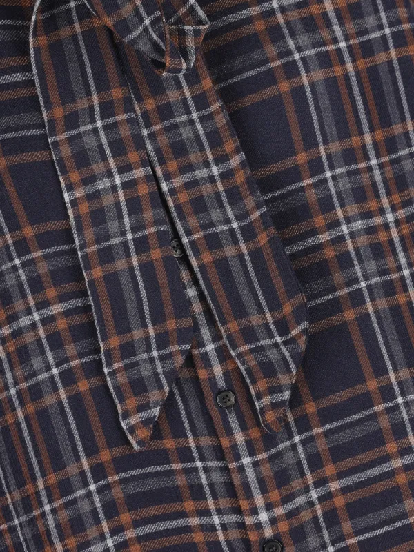Saint Laurent tie-fastening Checked Shirt | Black | FARFETCH