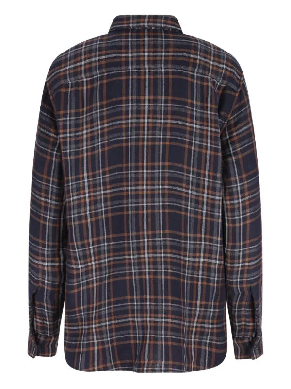 Saint Laurent tie-fastening Checked Shirt | Black | FARFETCH