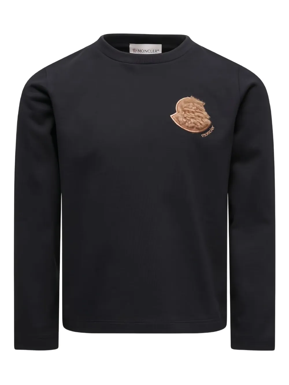 Moncler Enfant logo-patch long-sleeve top | Black | Image 1