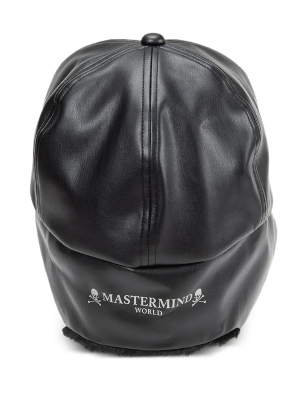 Mastermind Japan Faux Fur Leather Cap In Black
