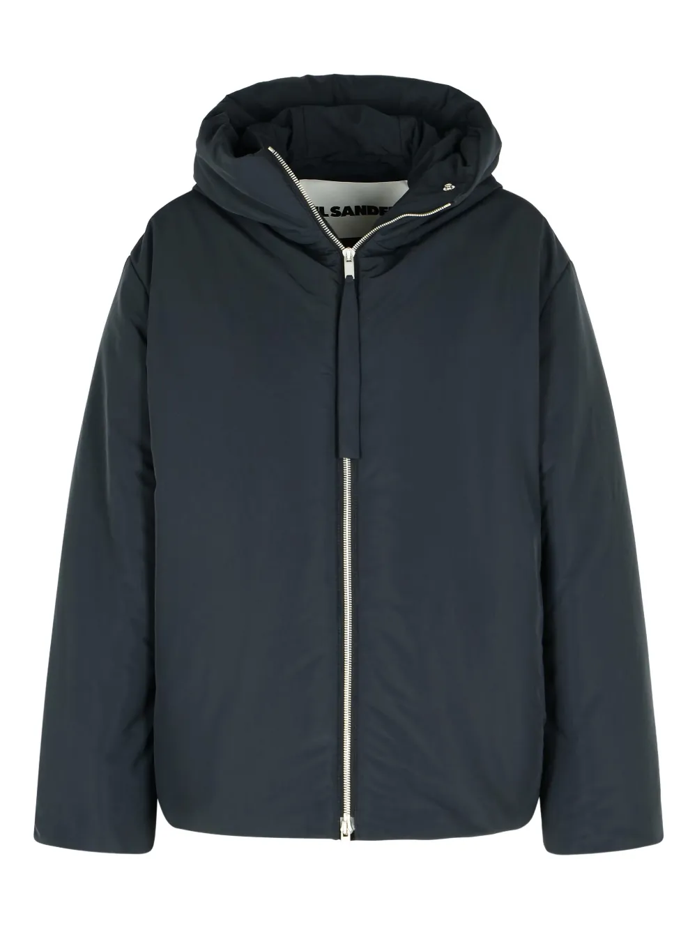 Jil Sander Fixed-hood Drawstring Puffer Jacket In Black