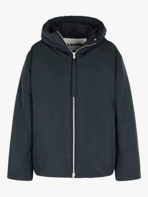 Jil Sander fixed-hood drawstring puffer jacket