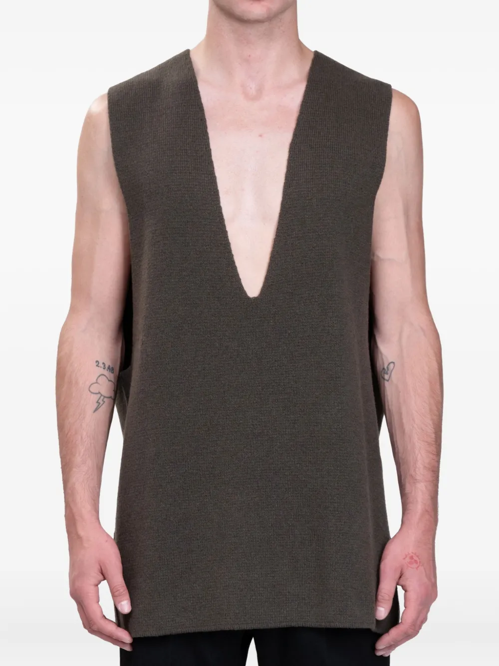 Rick Owens V-neck sleeveless knitwear | Green | Image 1