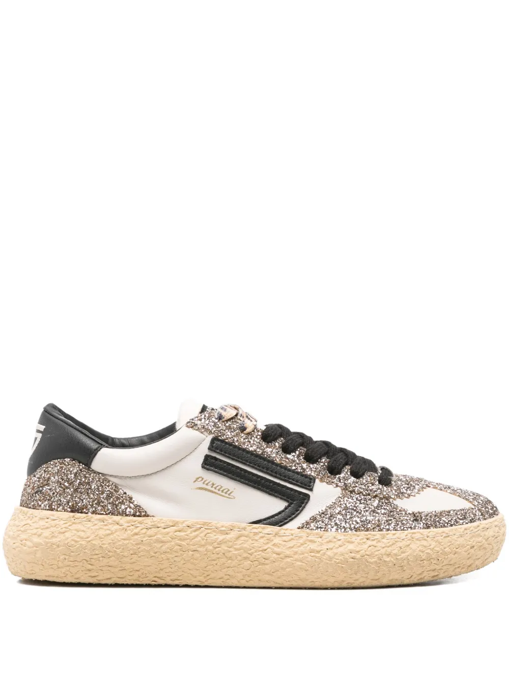 Puraai Glitter-panel Sneakers In Multi