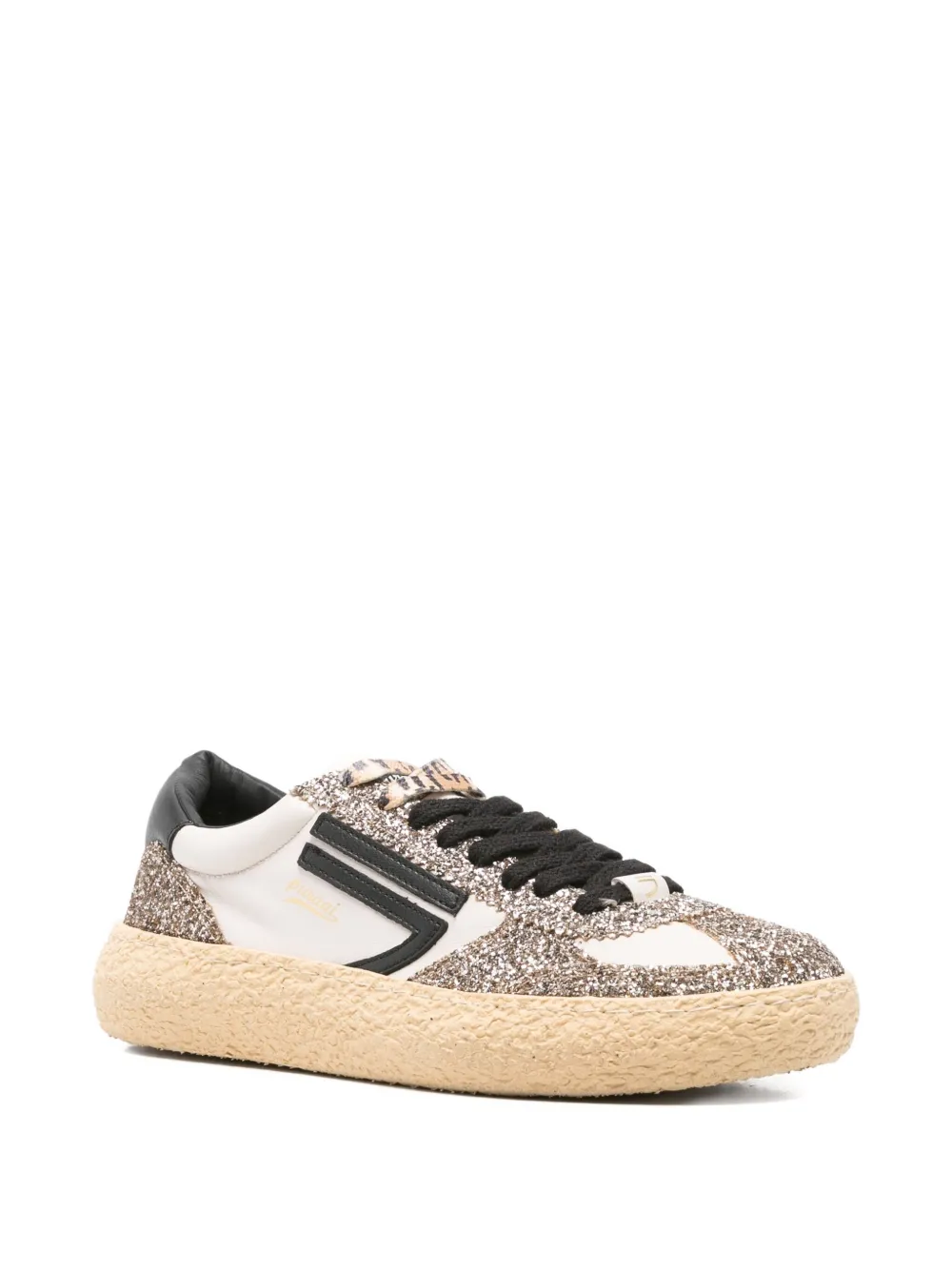 Puraai glitter-panel sneakers - Wit