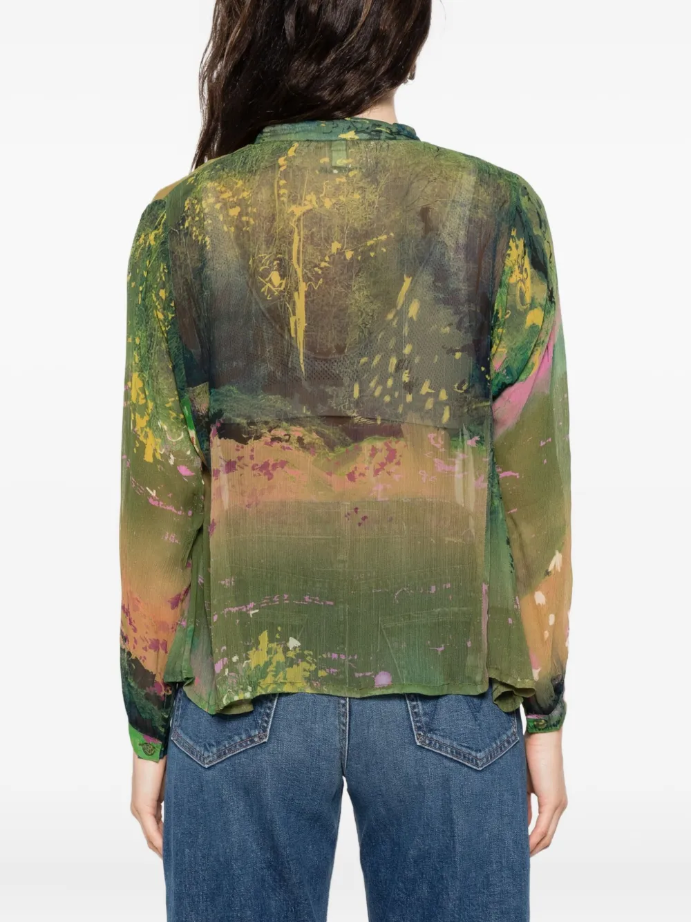 Yavi Printed Blouse In Green