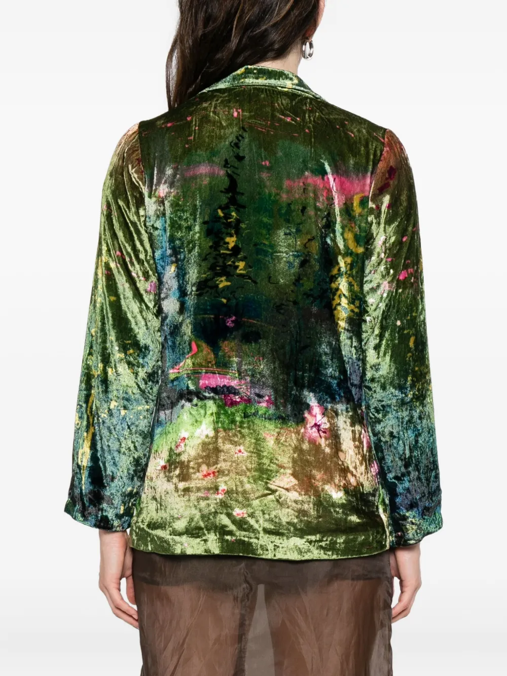 Yavi Buttoned Pocketed Jacket In Green