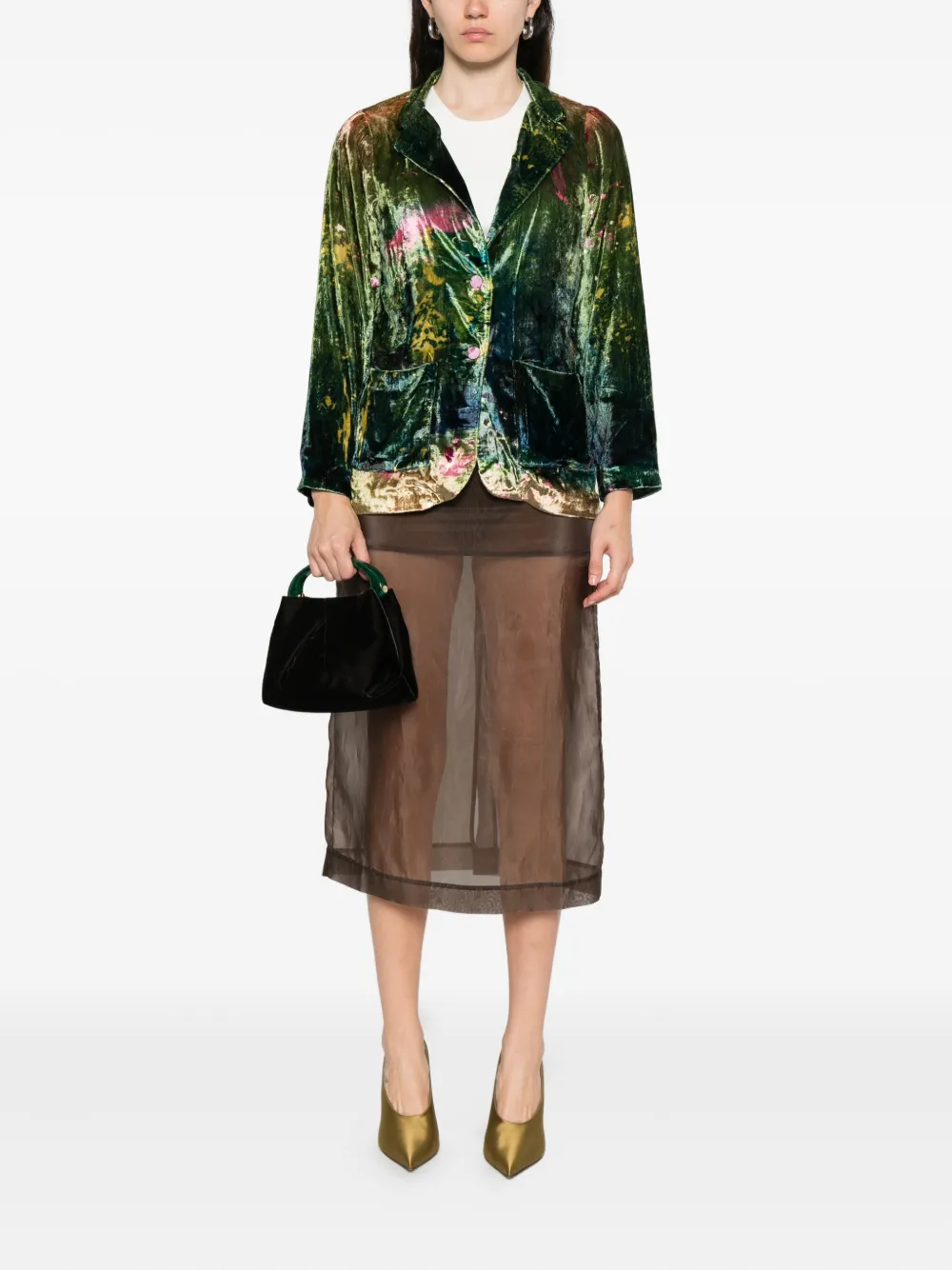 YAVI buttoned pocketed jacket | Cropped Jackets | Image 2