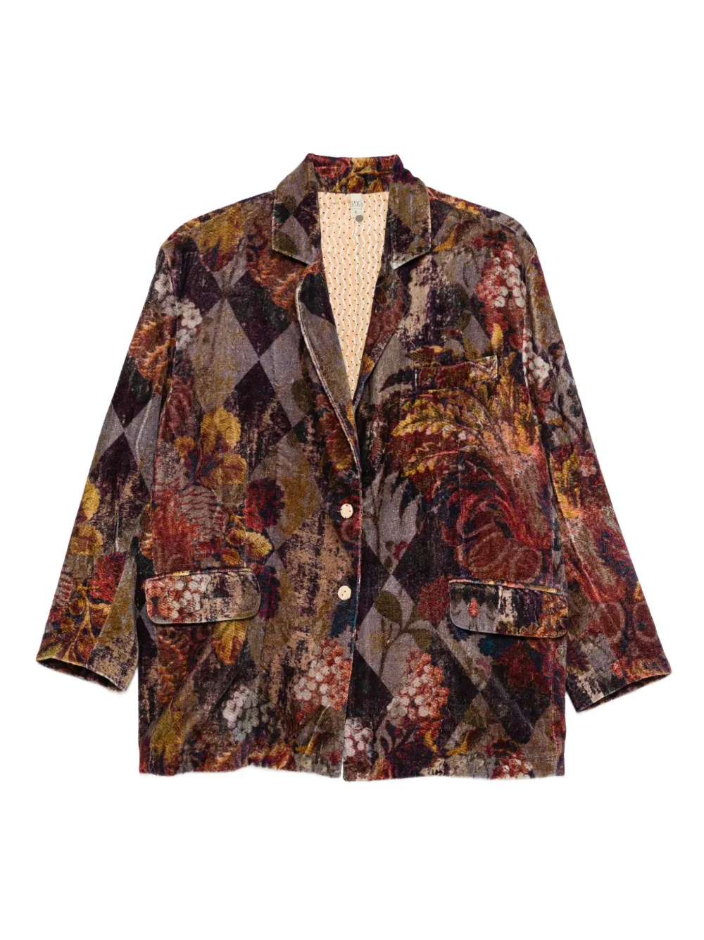 YAVI floral-print blazer | Brown | Image 1