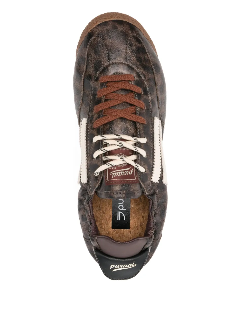 Puraai Animal-print Sneakers In Brown