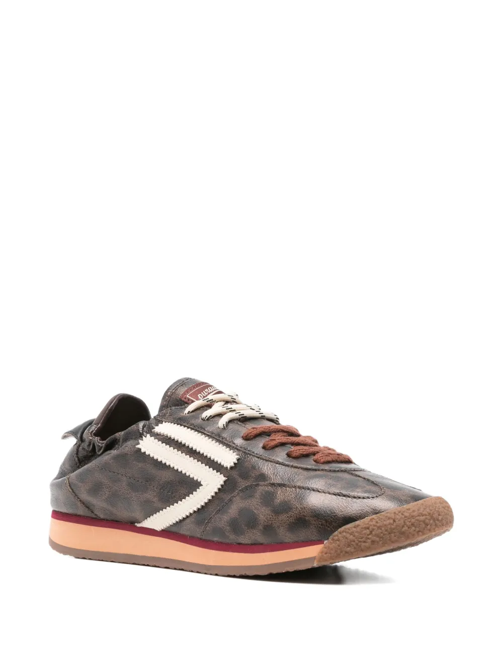 Puraai Animal-print Sneakers In Brown
