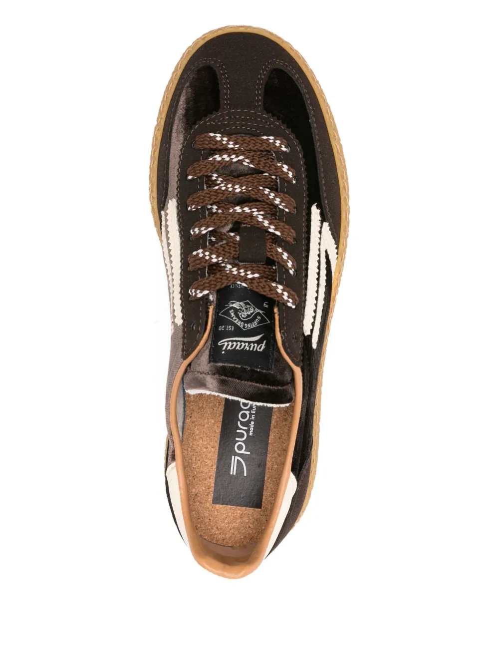 Puraai Stripe-detail Sneakers In Brown