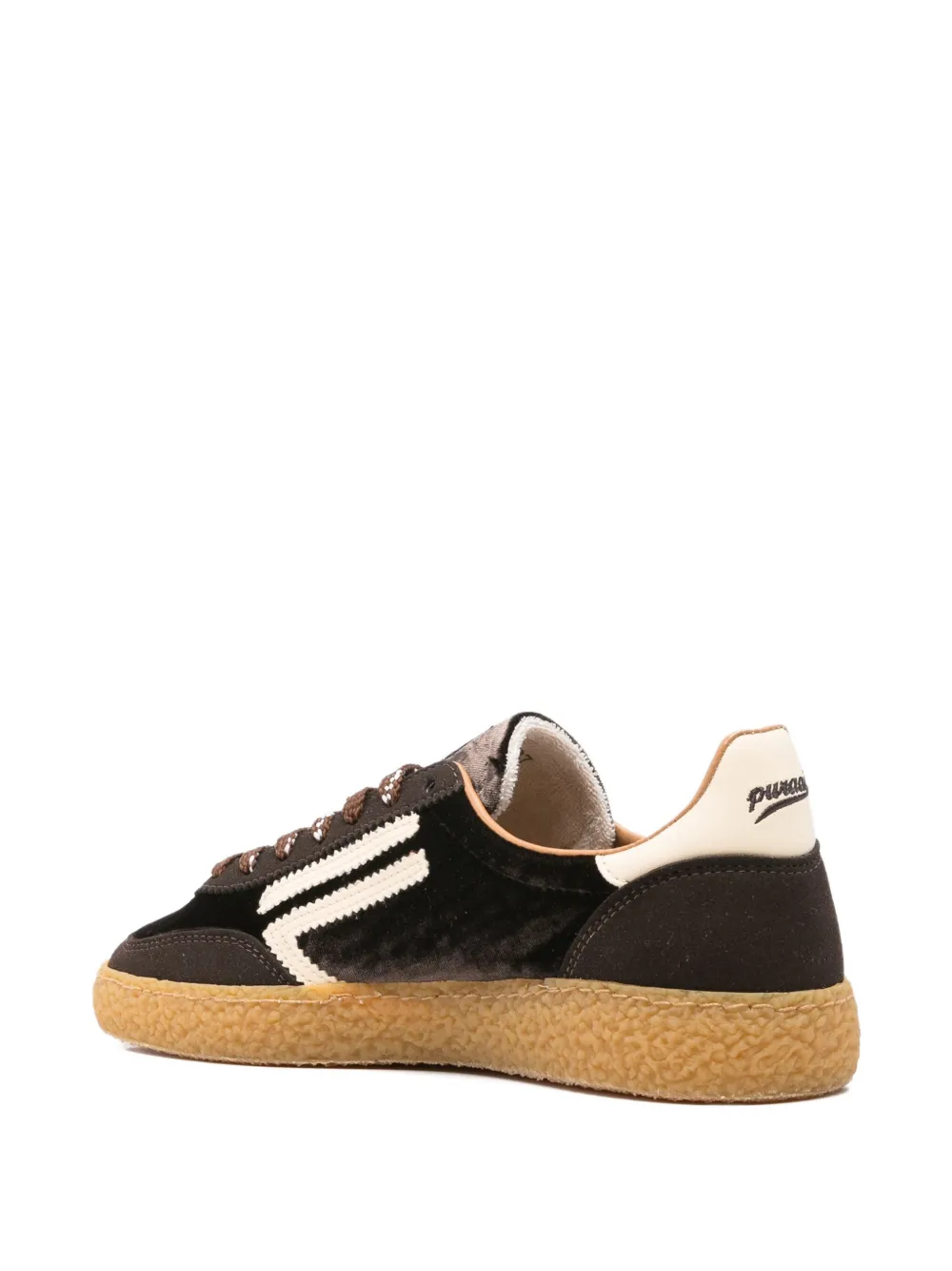 Puraai Stripe-detail Sneakers In Brown