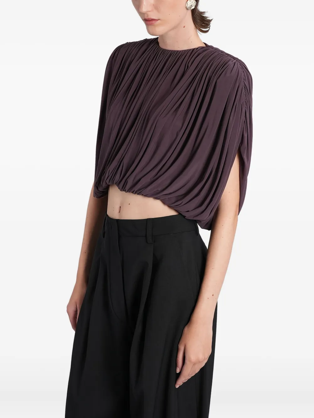 Magda Butrym Ruched slit top - Paars