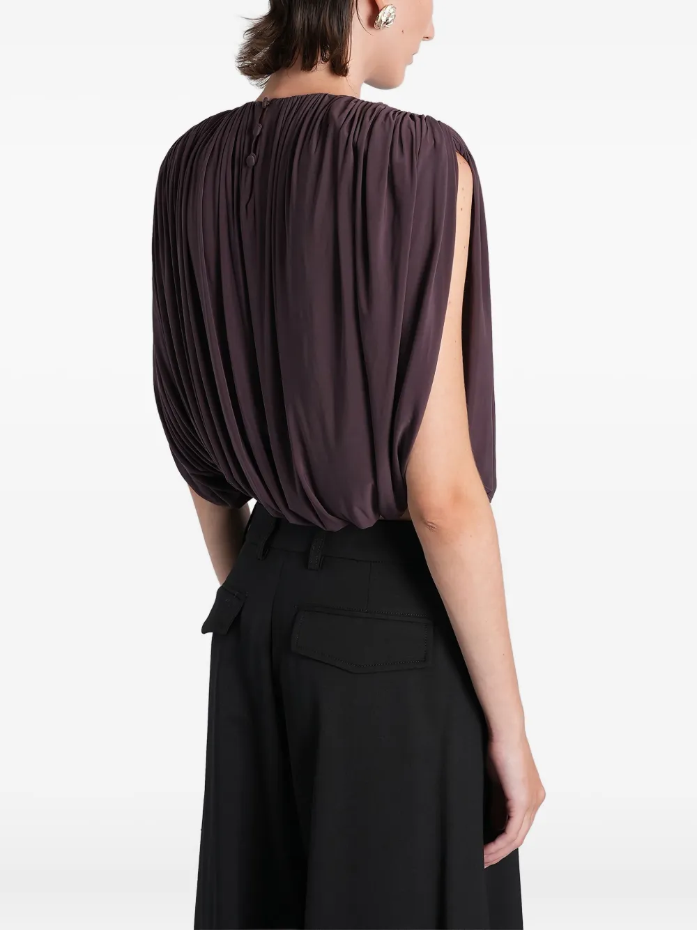Magda Butrym Top met ruches en split Paars
