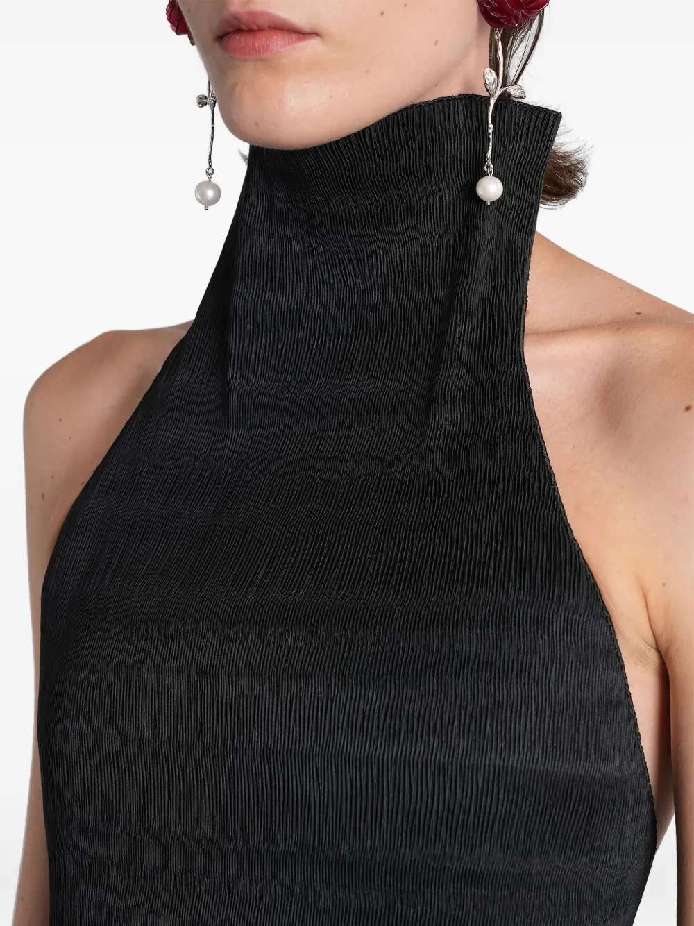 Magda Butrym Open-back Textured Top In Black