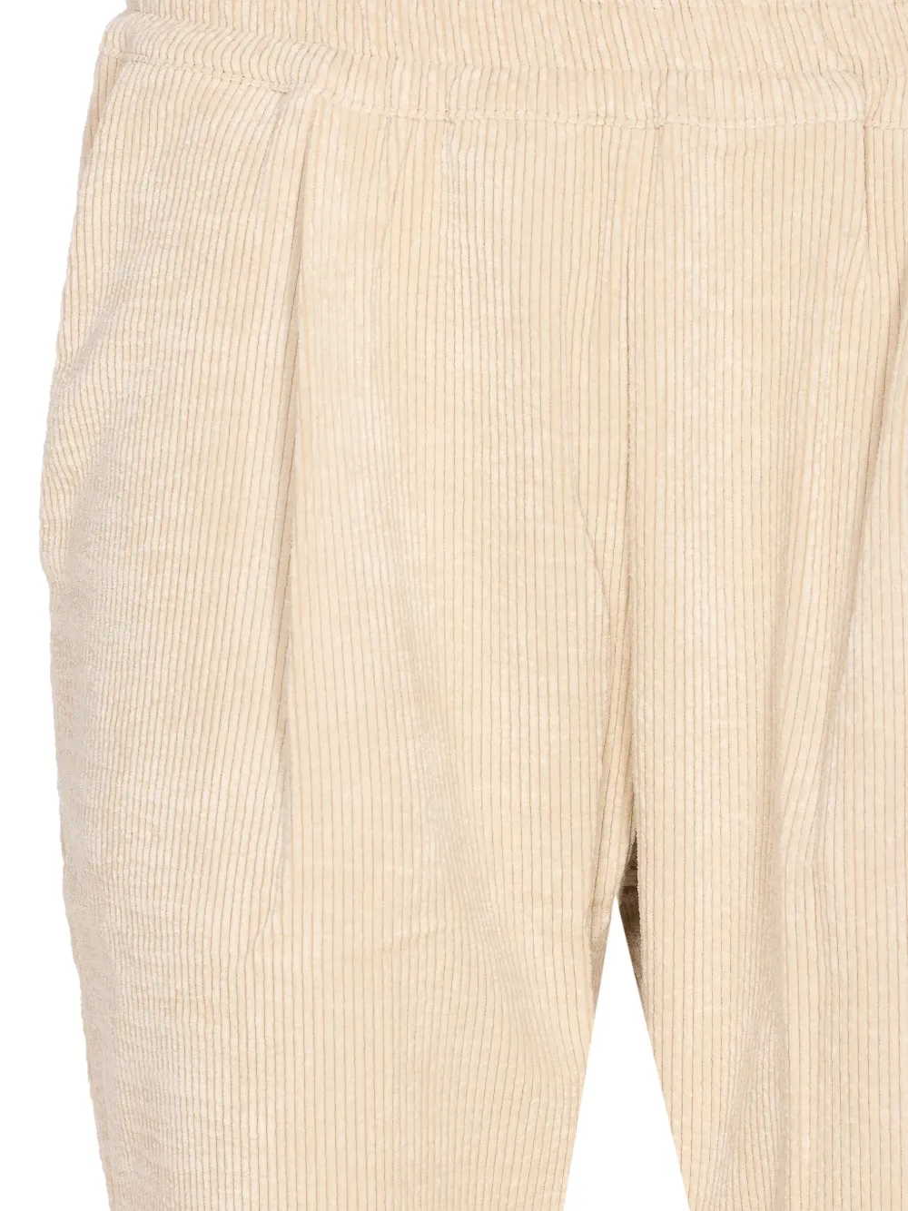 Family First Elastic-waist Corduroy Trousers In Neutral