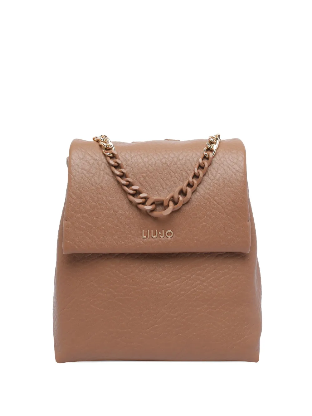 Liu •jo Chain-embellished Flap Backpack In Brown