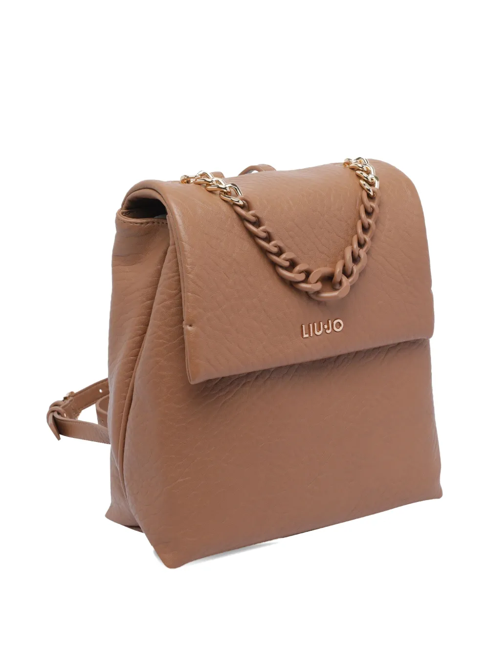 Liu •jo Chain-embellished Flap Backpack In Brown