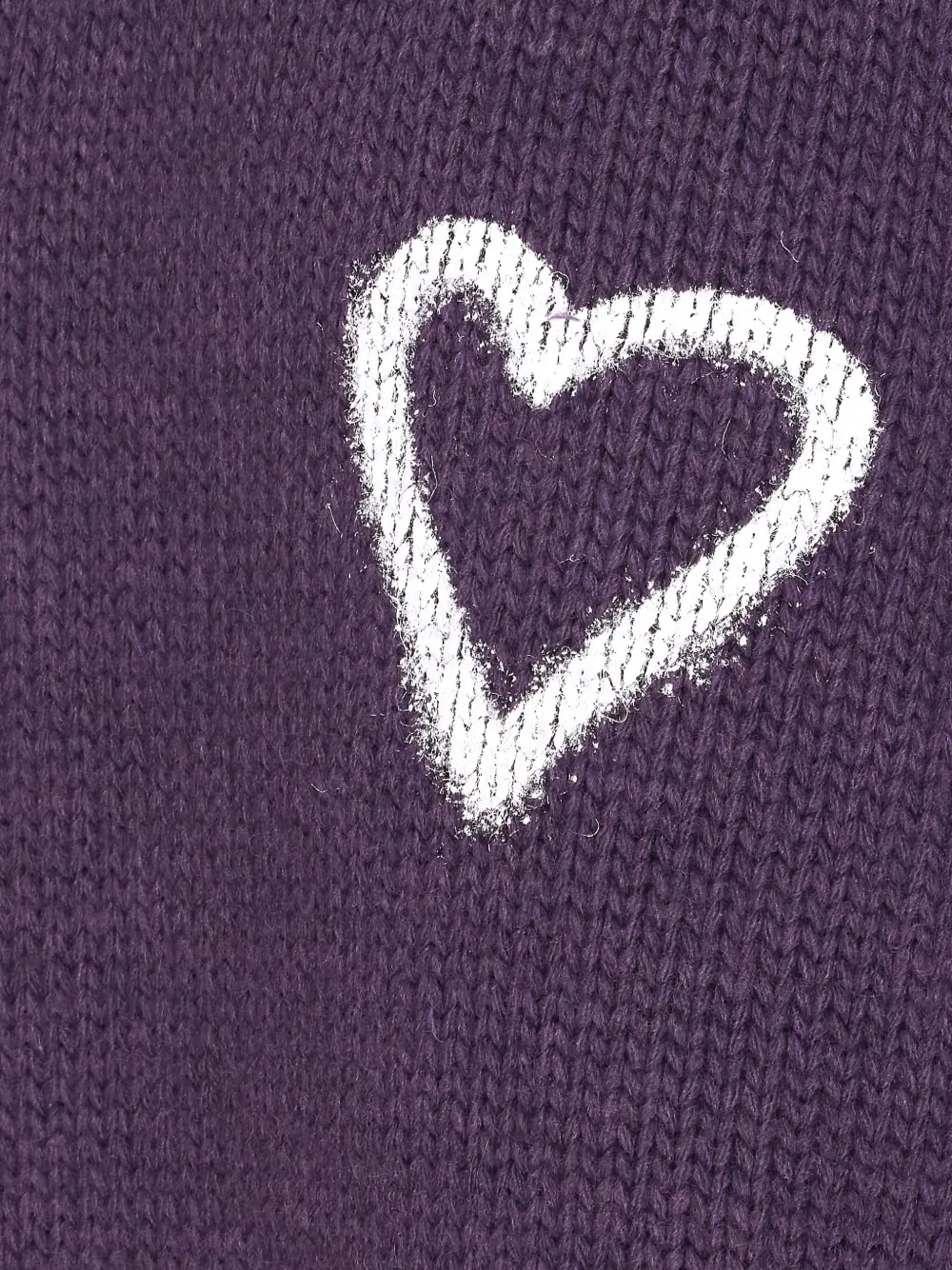 Vision Of Super Heart-embroidered Crewneck Sweater In Purple
