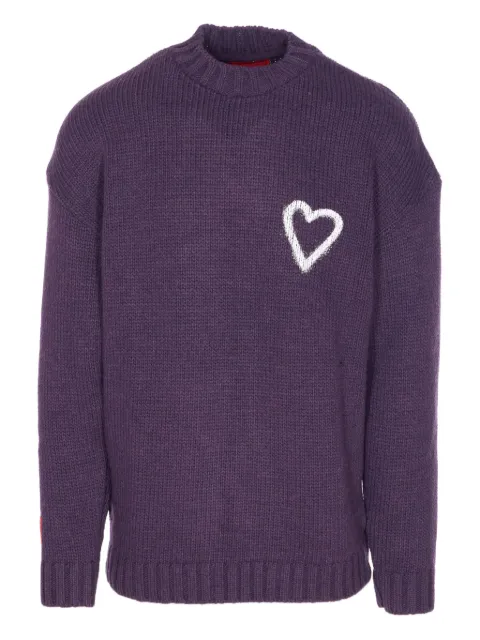 Vision Of Super heart-embroidered crewneck sweater