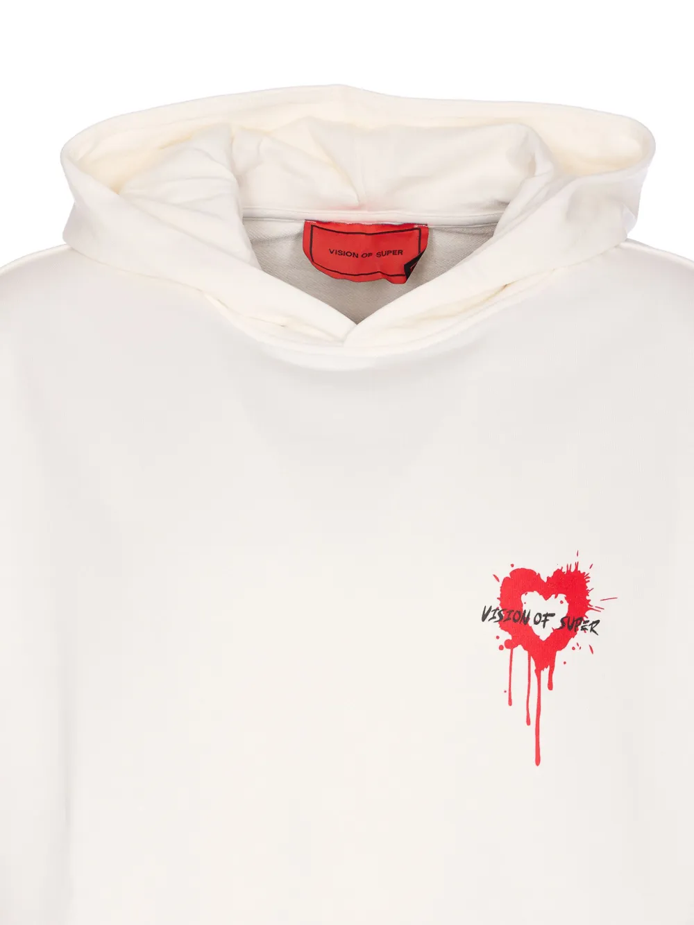 Vision Of Super Heart Print Hoodie In White