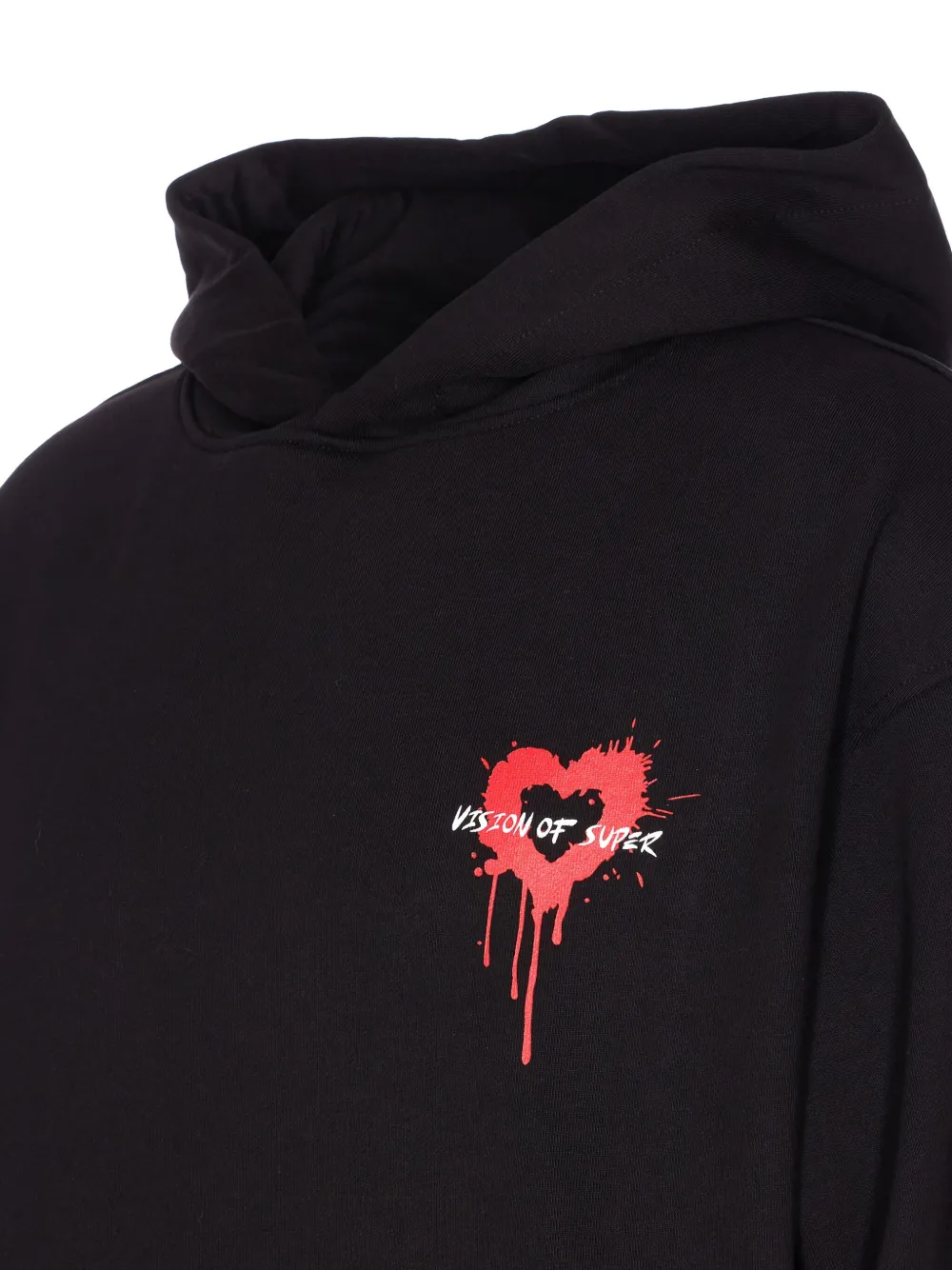 Vision Of Super Hoodie met hartprint Zwart